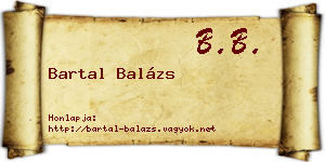 Bartal Balázs névjegykártya